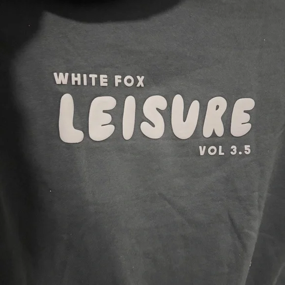 White Fox Boutique Leisure Hoodie Womens Sz L/XL Dark Gray Oversized Sweatshirt - Picture 5 of 8
